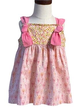 Hannah Kate Pink Floral & Tree Print Knot Strap Top | Girls Size 5